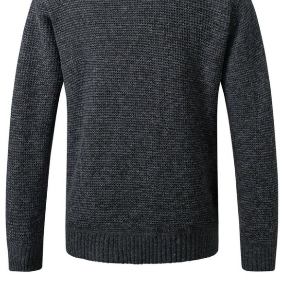 Black Mens Quilted Cardigan - Picture 4 of 7